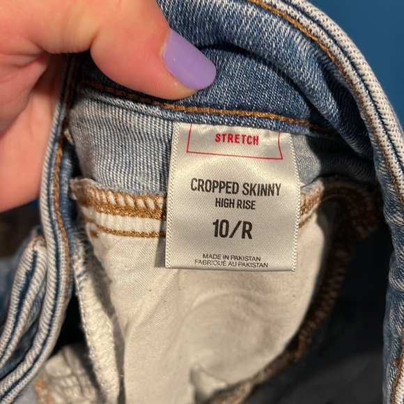 Express High-Waisted Skinny Cropped Jeans, 10R - Picture 3 of 3